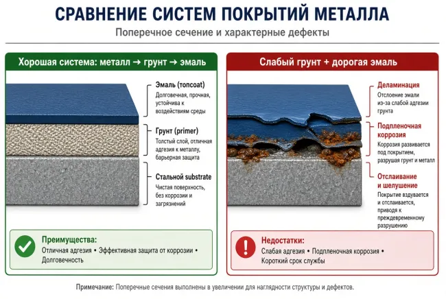 Почему дорогая эмаль не компенсирует слабую грунтовку